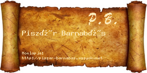 Piszár Barnabás névjegykártya