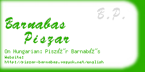 barnabas piszar business card